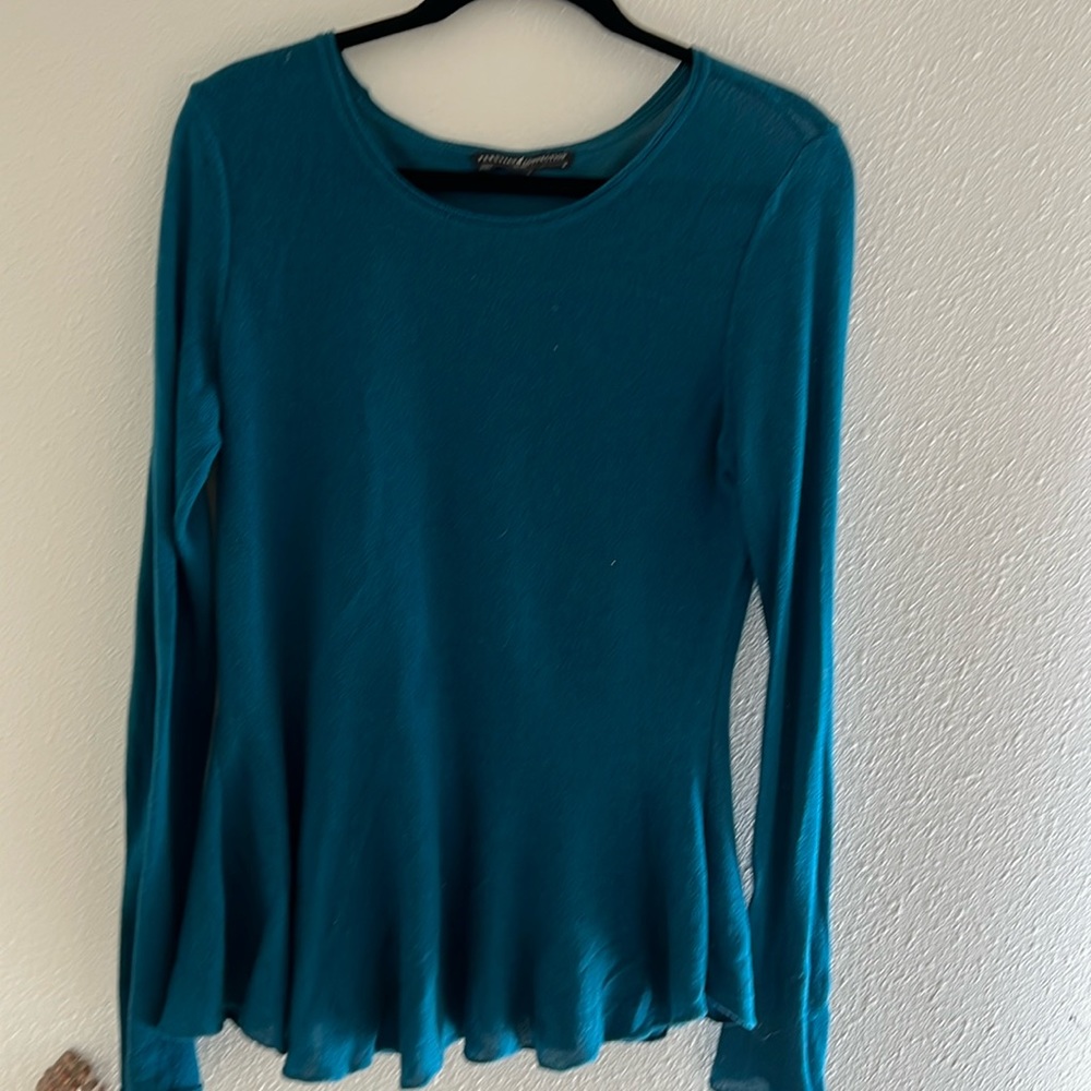 Peruvian Connection Teal lightweight pullover sweater